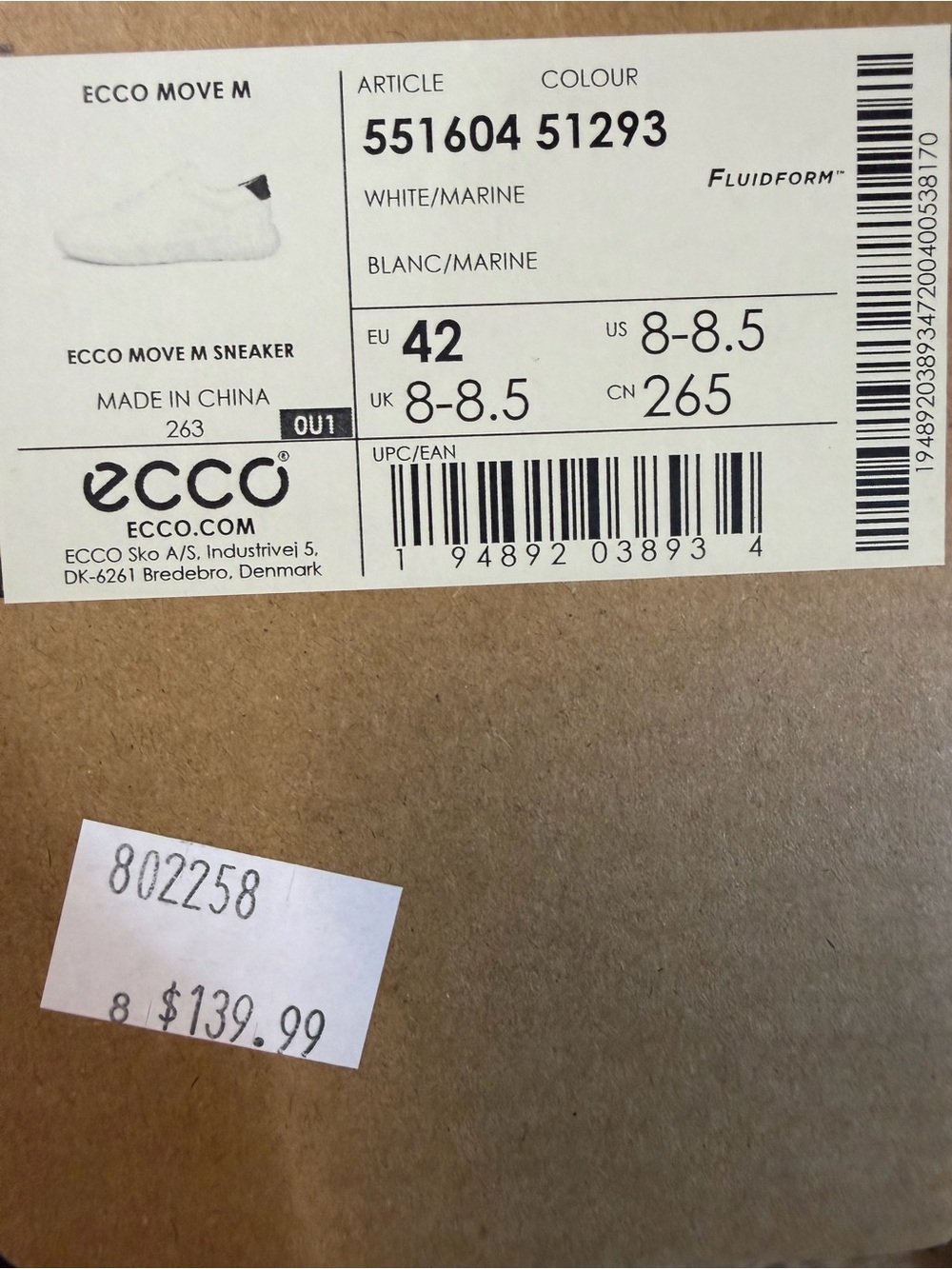 Men's ECCO Move White Leather - Picture 5 of 9